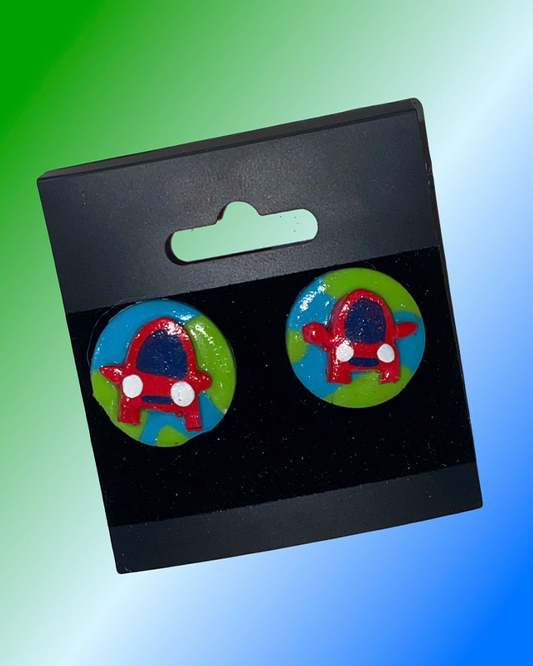 Car World Emblem Earrings